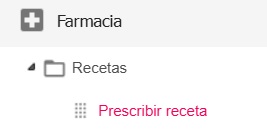 menú Firmar digitalmente - opción Prescribir receta 